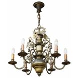 A 6-Light ChandelierNetherlands, circa 1700 Brass. Restored, fitted for electricity. Age appropriate