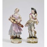 Couple of musicians ''bagpipe player and hurdy gurdy player''Meissen, 2nd half of the 19th century