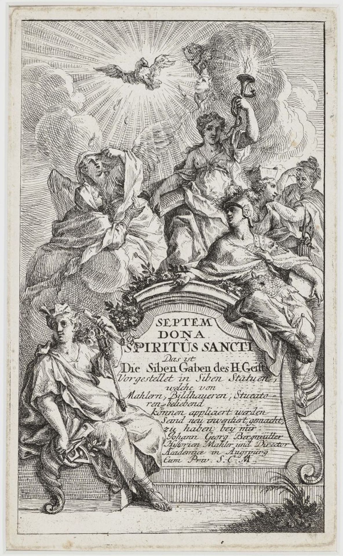 Bergmüller, Johann GeorgSeptem Dona Spiritus Sancti Eight etchings. Le Blanc (I, 287, 79-86).