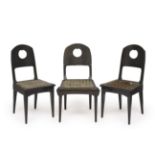 Three chairsRichard Riemerschmid, 1905, manufactured by Dresdener Werkstätten Oak, dark stained.