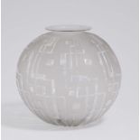 A vaseDaum Frères, Nancy, circa 1925/30 Colourless glass. Decoration etched like frosted glass.