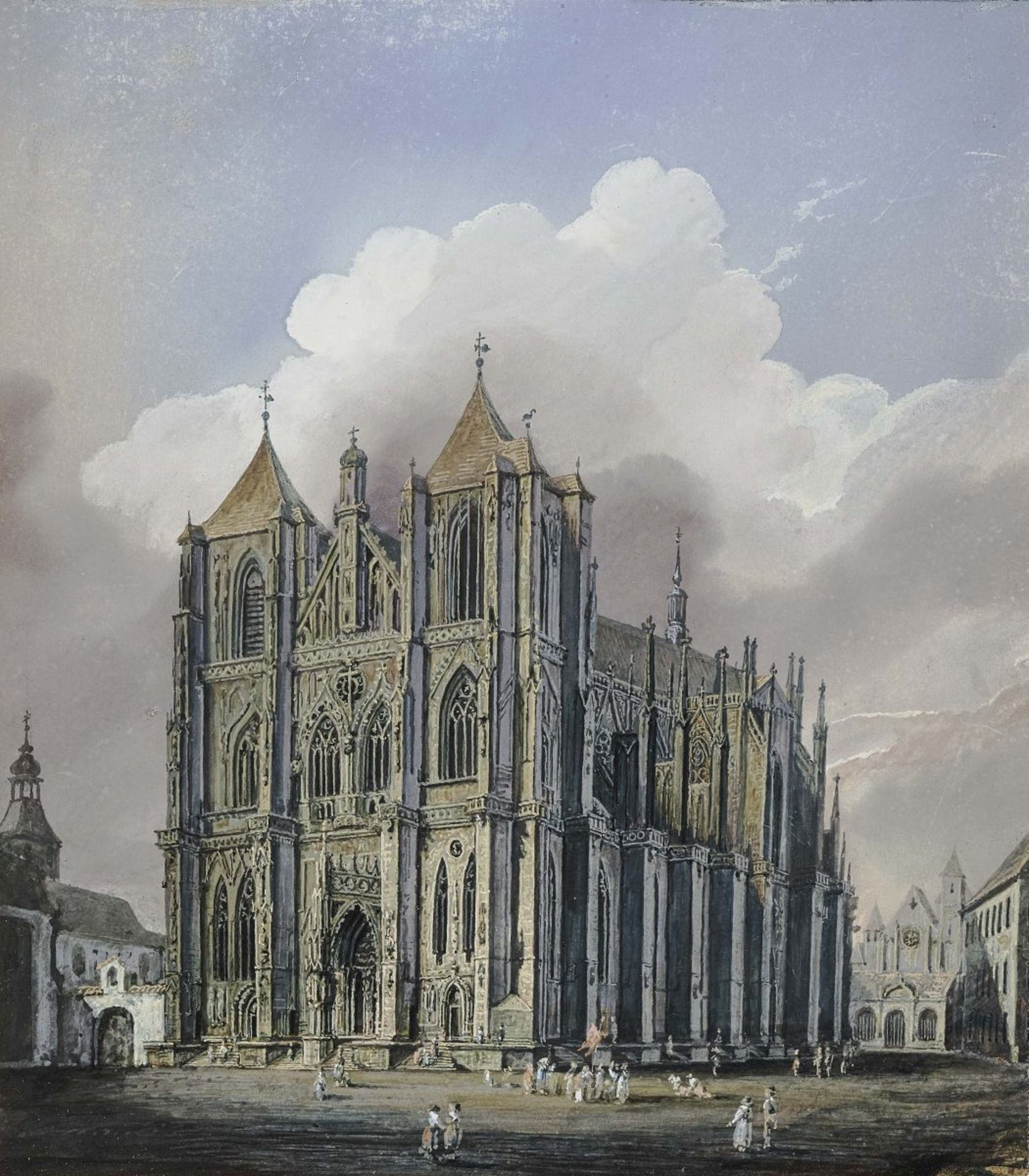 South German School circa 1855Regensburg Cathedral Watercolour ''Detail einer gotischen Fassade''