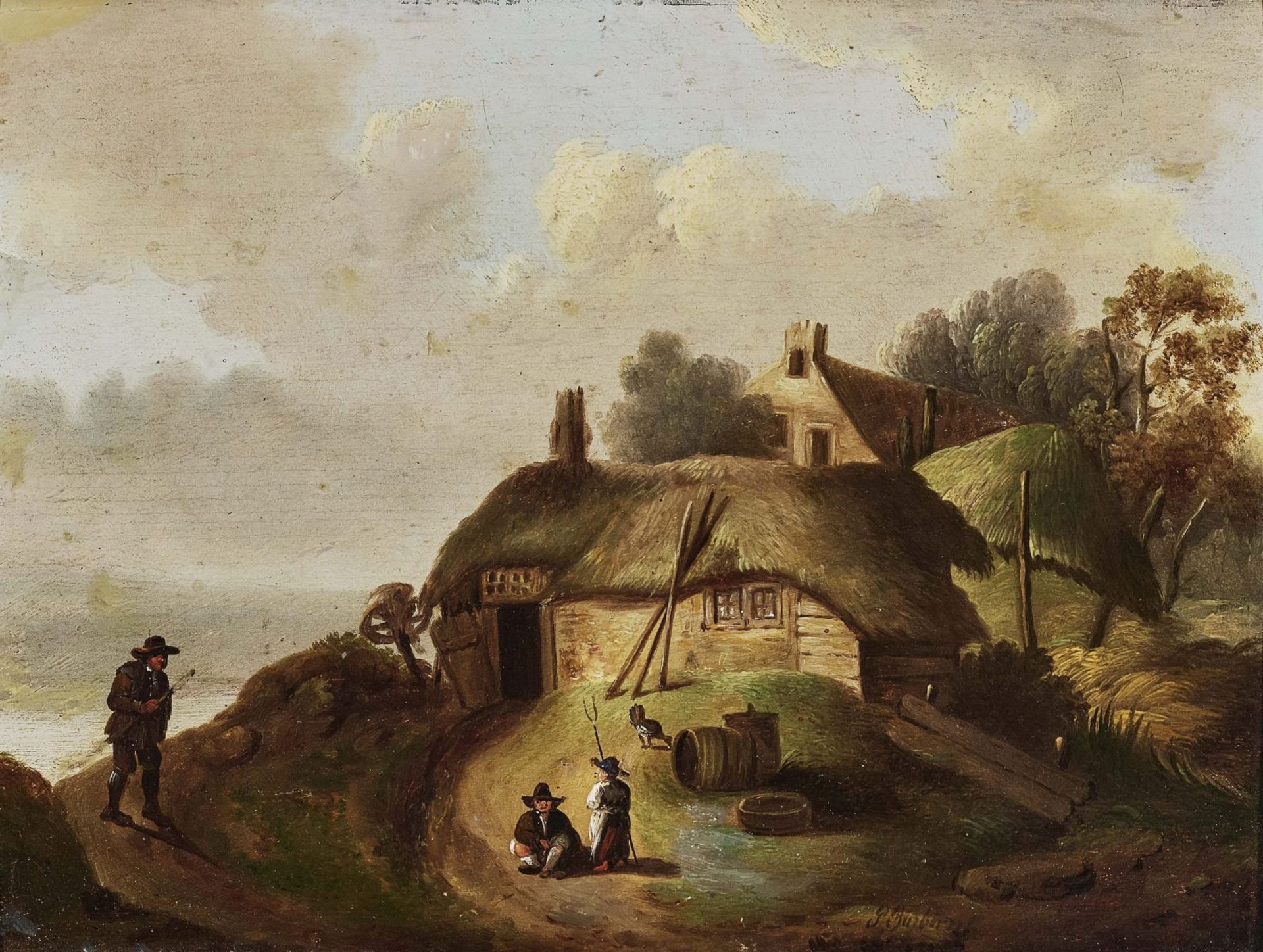 Barbiers (Pieter Pietersz II Barbiers, 1749 - Amsterdam - 1842, ?), P.Farmer's Cottage with Figure