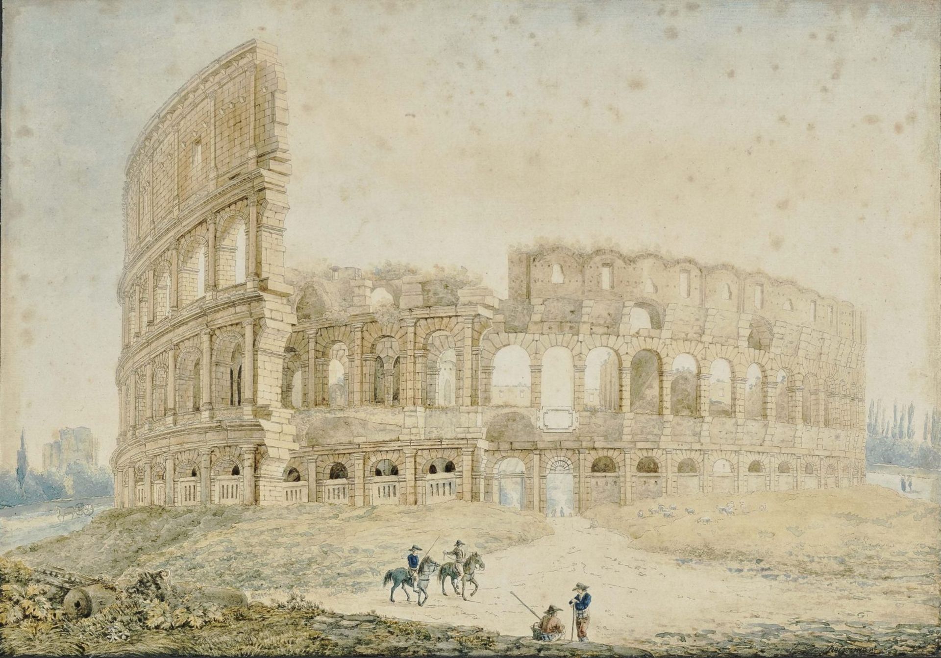 Kaisermann, FranzRoman Views: Colosseum - Arch of Constantine Two watercolours. Each signed '' - Bild 2 aus 4