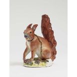 Big squirrelMeissen, mid-18th century Porcelain. Polychrome decoration. Blue crossed swords mark