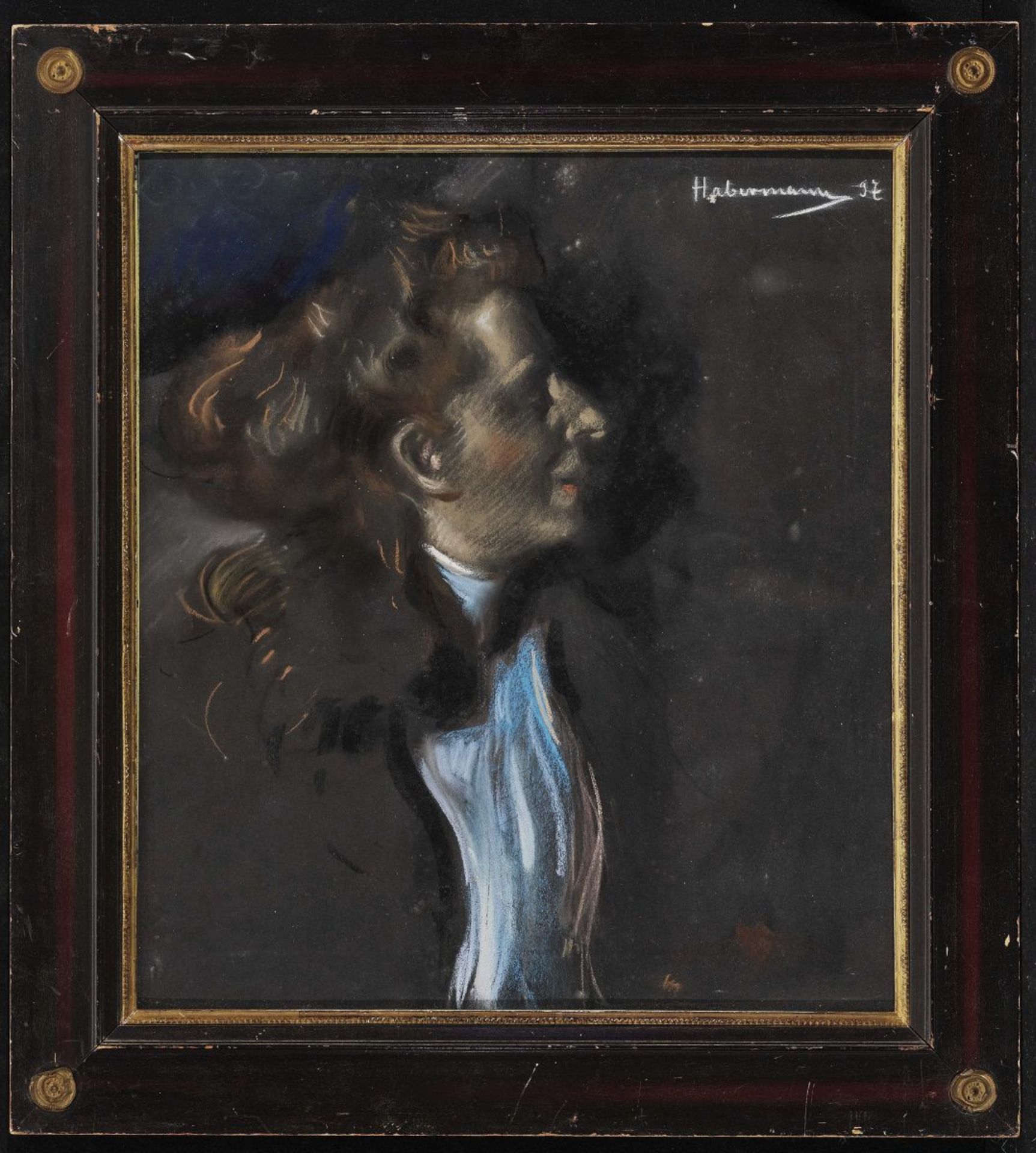 Habermann, Hugo vonPortrait of a Lady Signed upper right and dated (18)97. Pastel. Image size: 52 - Bild 2 aus 2