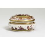 A sugar bowlMeissen, circa 1725/30 Porcelain. Gold decoration. Blue crossed swords mark, moulder's