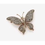 A Champagne-Coloured Diamond Butterfly BroochGermany 18K rose gold (750/-), stamped. Circa 198