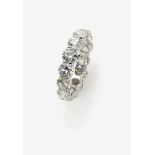 A Diamond Eternity RingParis, 2015, GALERIES DU DIAMANT 18K white gold (750/-), stamped. 14