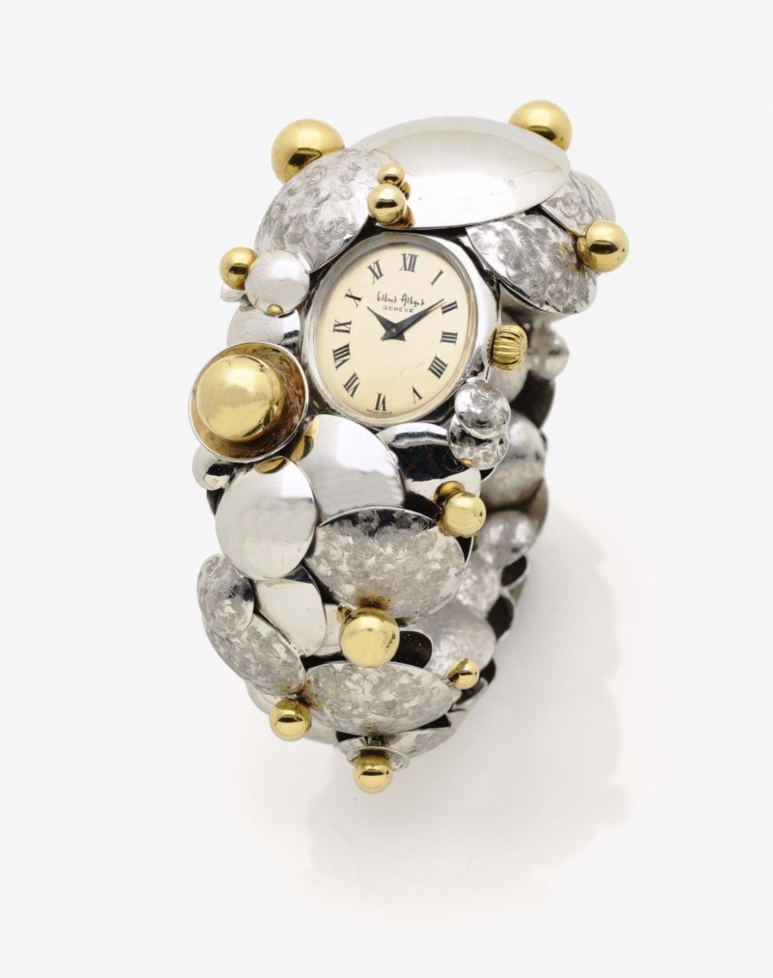A Lady's Bracelet WatchSwitzerland, GILBERT ALBERT and BUECHE-GIROD 18K white and yellow gold (