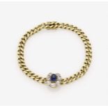 A Sapphire and Diamond BraceletAustria, circa 1900 14K yellow gold (585/-), stamped. Assay marks for
