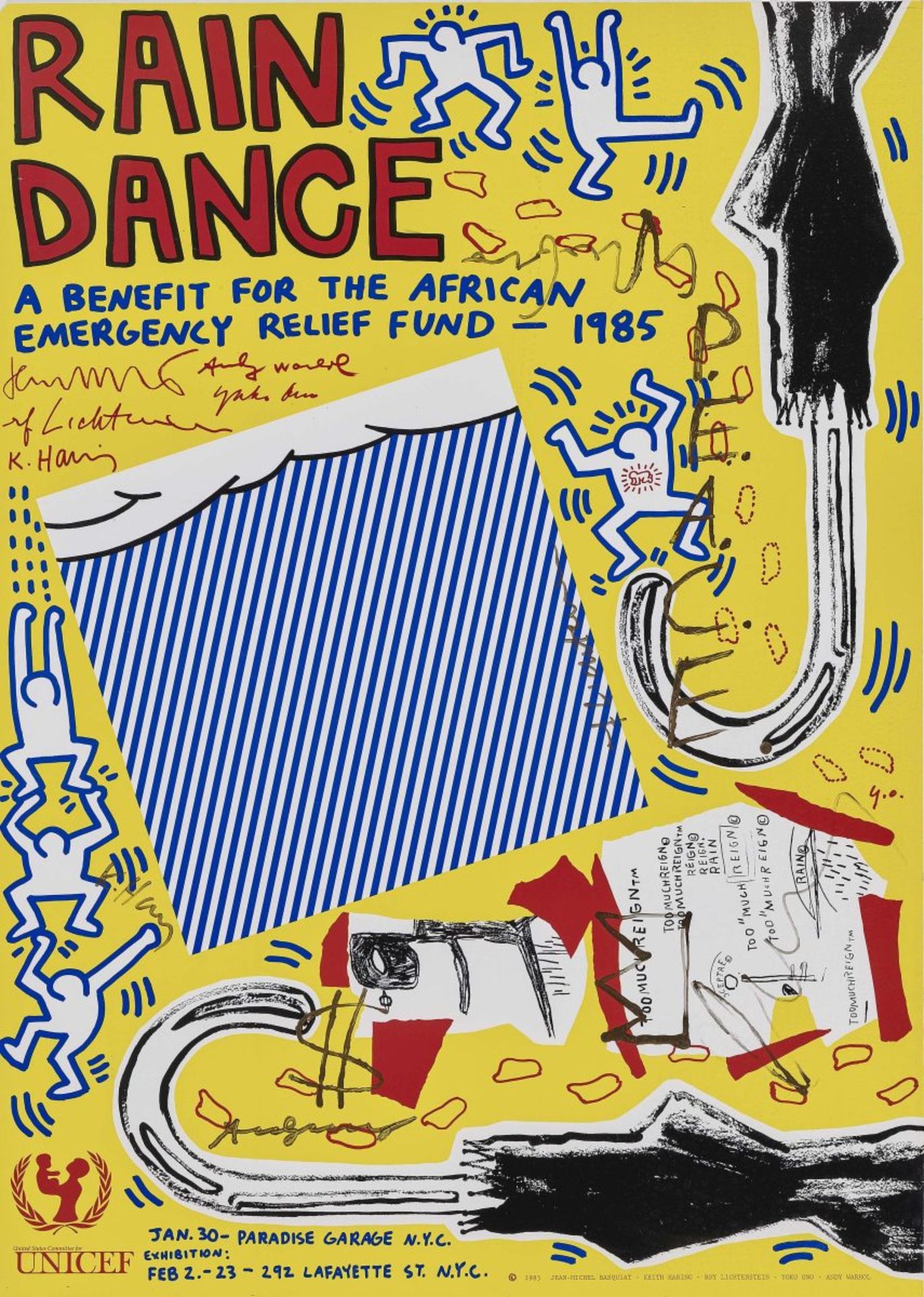 Artist posterRain Dance. 1985 Colour offset and serigraph on poster paper 80 x 55 cm Hand signed