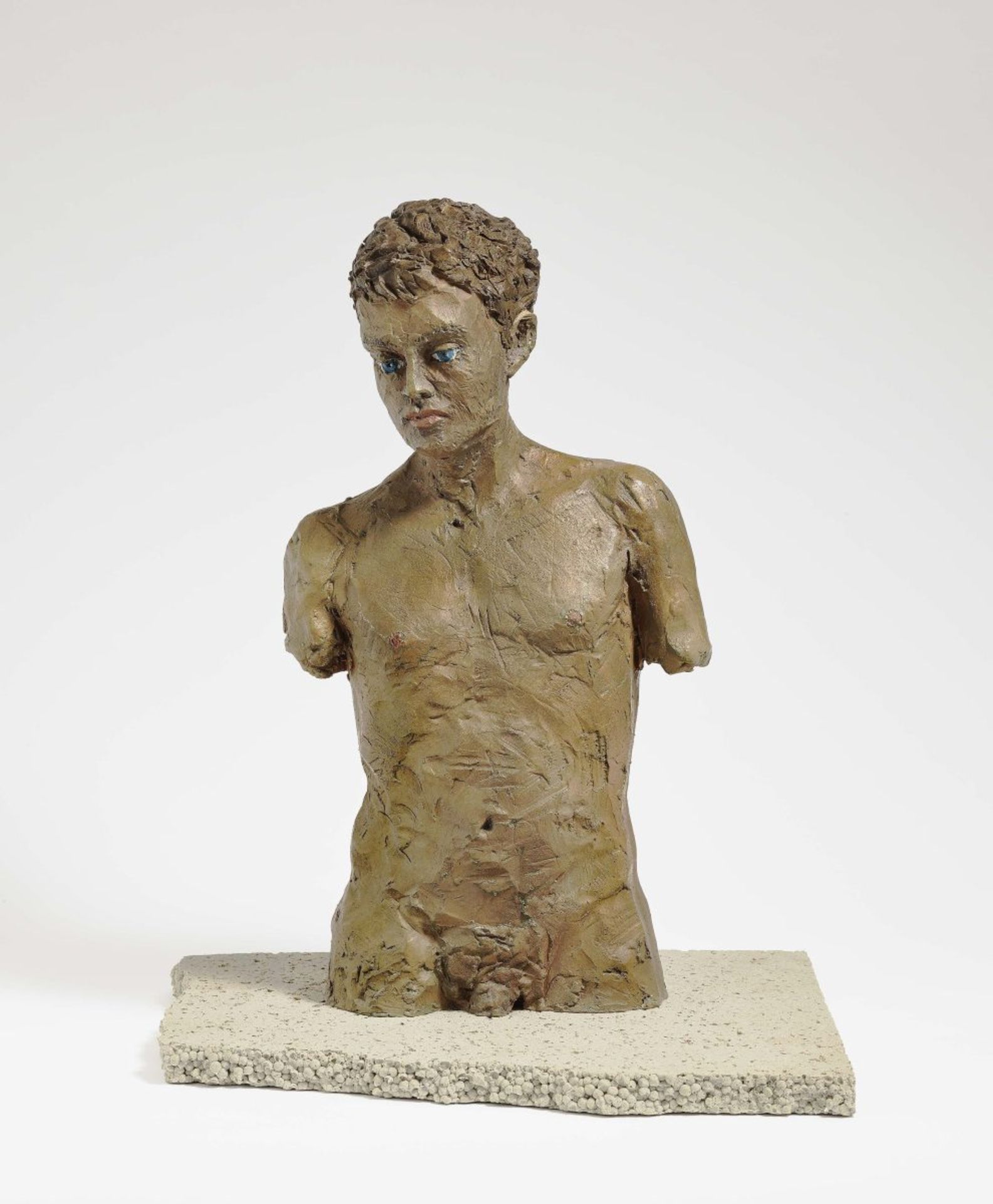 Balkenhol, StephanMale Torso. 2011 Bronze, brown, partly painted in colour Plastic plinth 45 x 36