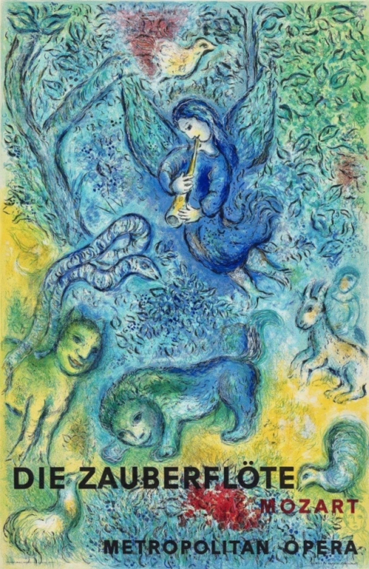 Chagall, MarcThe Magic Flute. 1967 Colour lithograph on smooth vellum 100 x 66 cm (approximately 102