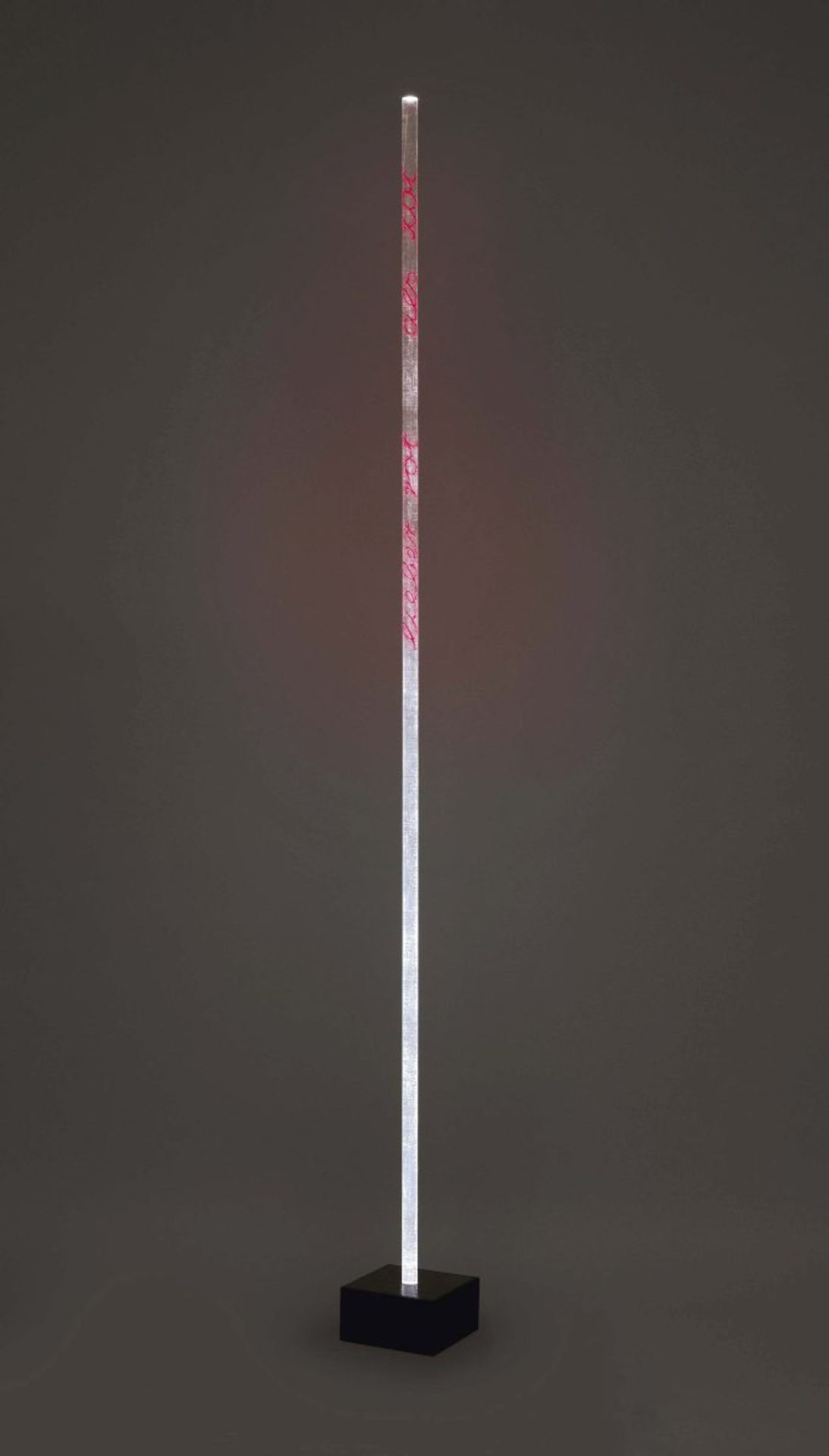 Zehrer, JosephBetter Red than Dead. 2018 Engraved Plexiglas rod, LED, acrylic, wood Height 200 cm