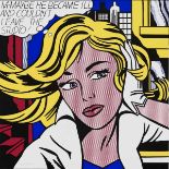 Lichtenstein, RoyM-Maybe he became ill... Colour serigraph on cardboard 91.5 x 91.5 cm Signed