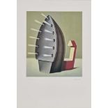 Klapheck, KonradSteam iron (mother in law). 1980 Coloured offset on vellum 54 x 46 cm (88 x 62 cm)