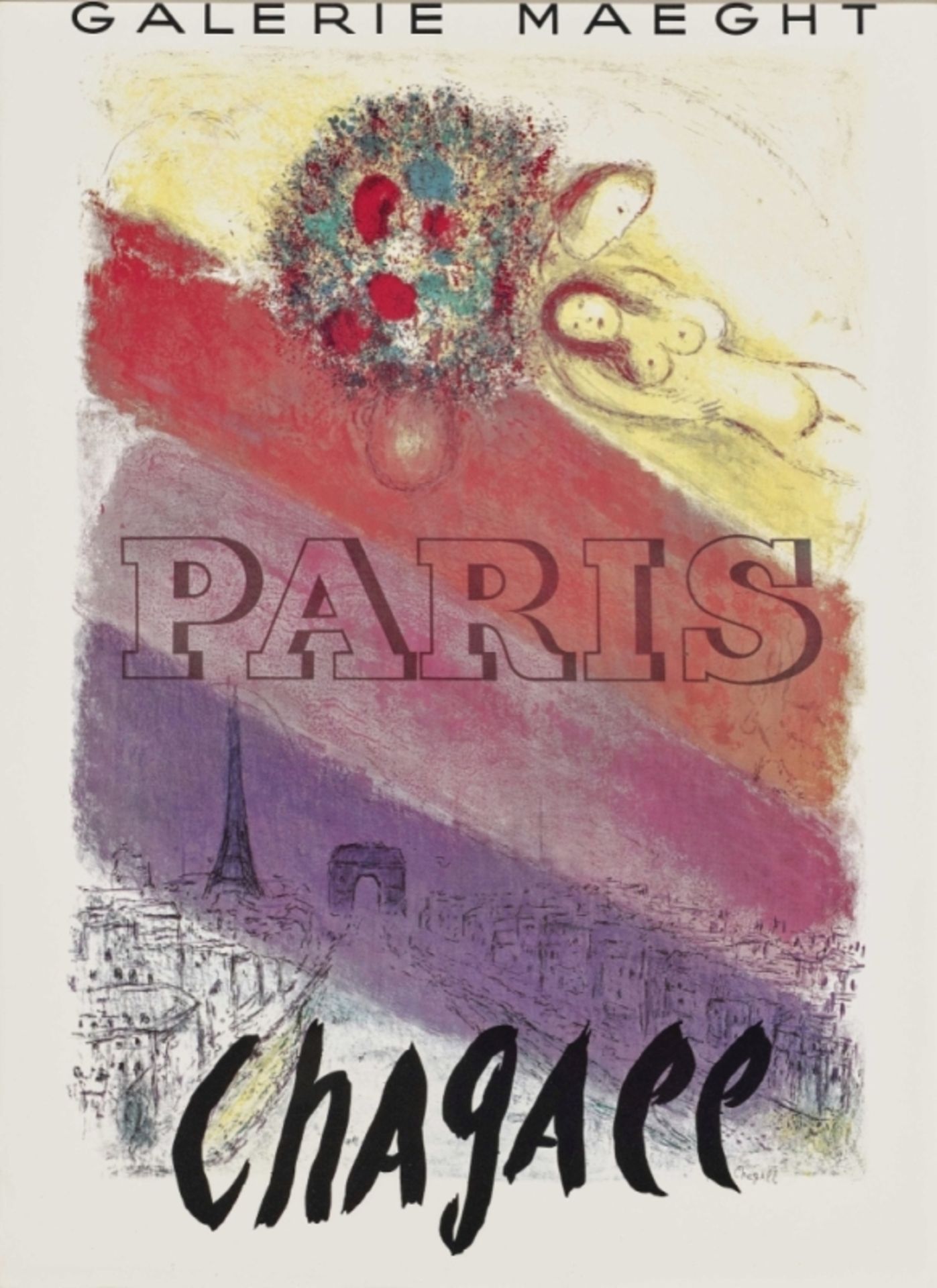 Chagall, MarcExhibition Poster (Peintures 1947-1967). 1967 Coloured lithograph on vellum 64 x 48 - Bild 3 aus 3