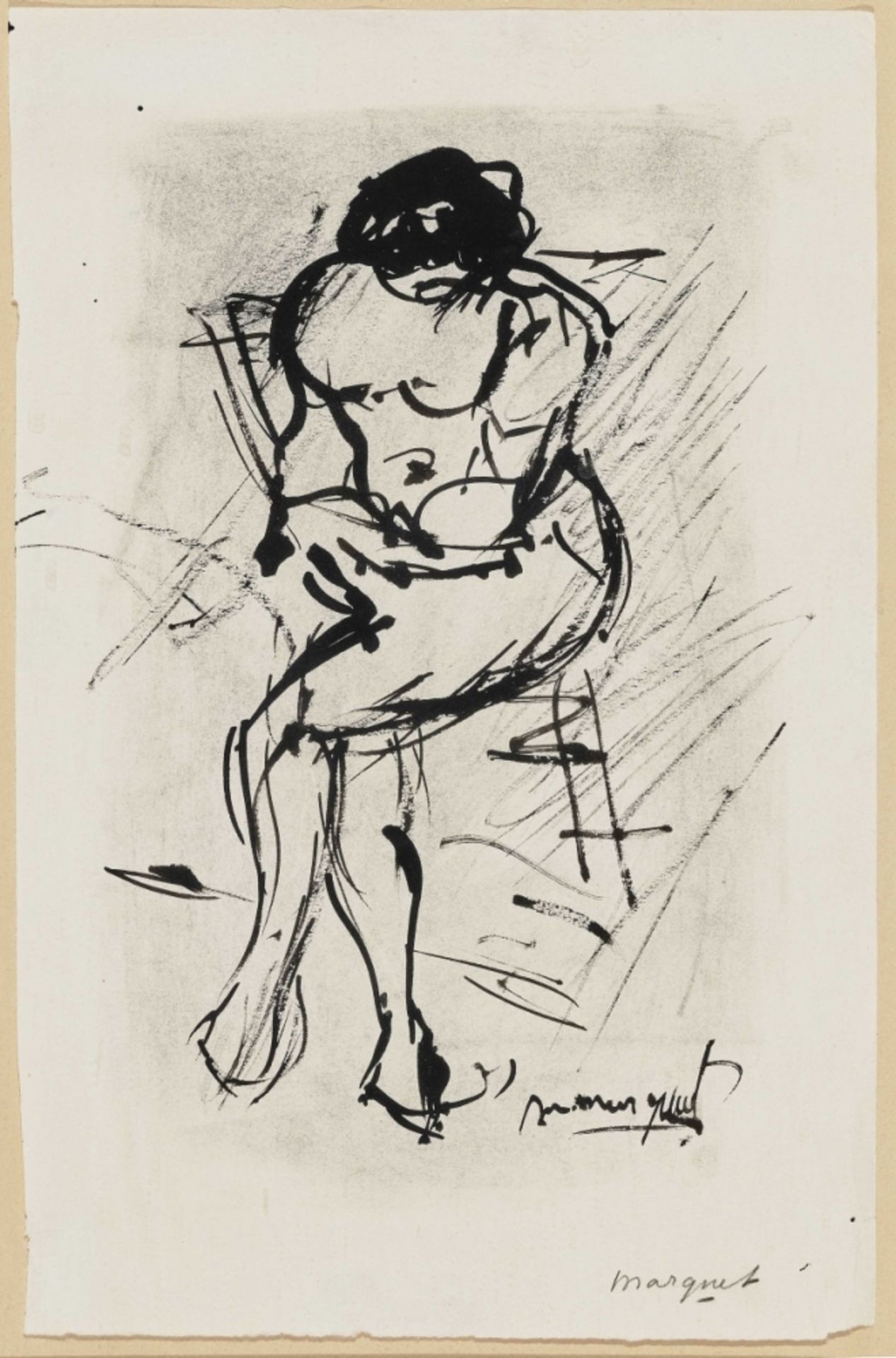 Marquet, AlbertUntitled (female nude sitting) Pen and ink drawing on drawing paper 27 x 18 cm (32.