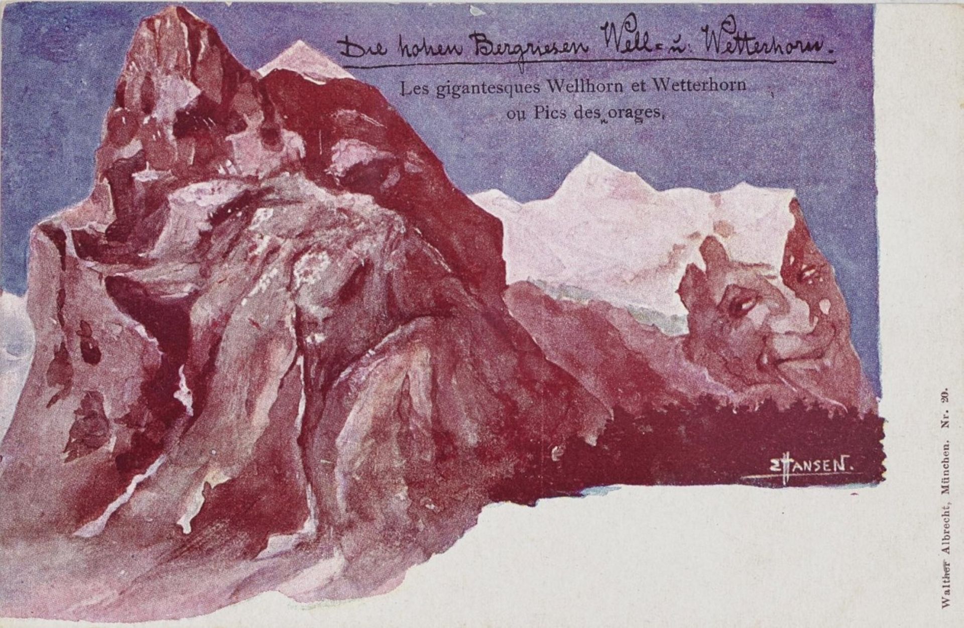 Nolde, EmilSeries of 110 Mountain Postcards in 30 Motives. Circa 1896/1898 110 coloured cliché - Bild 11 aus 27