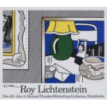 Lichtenstein, RoyExhibition poster ''Two paintings: Green Lamp''. 1984 Colour serigraph on paper,