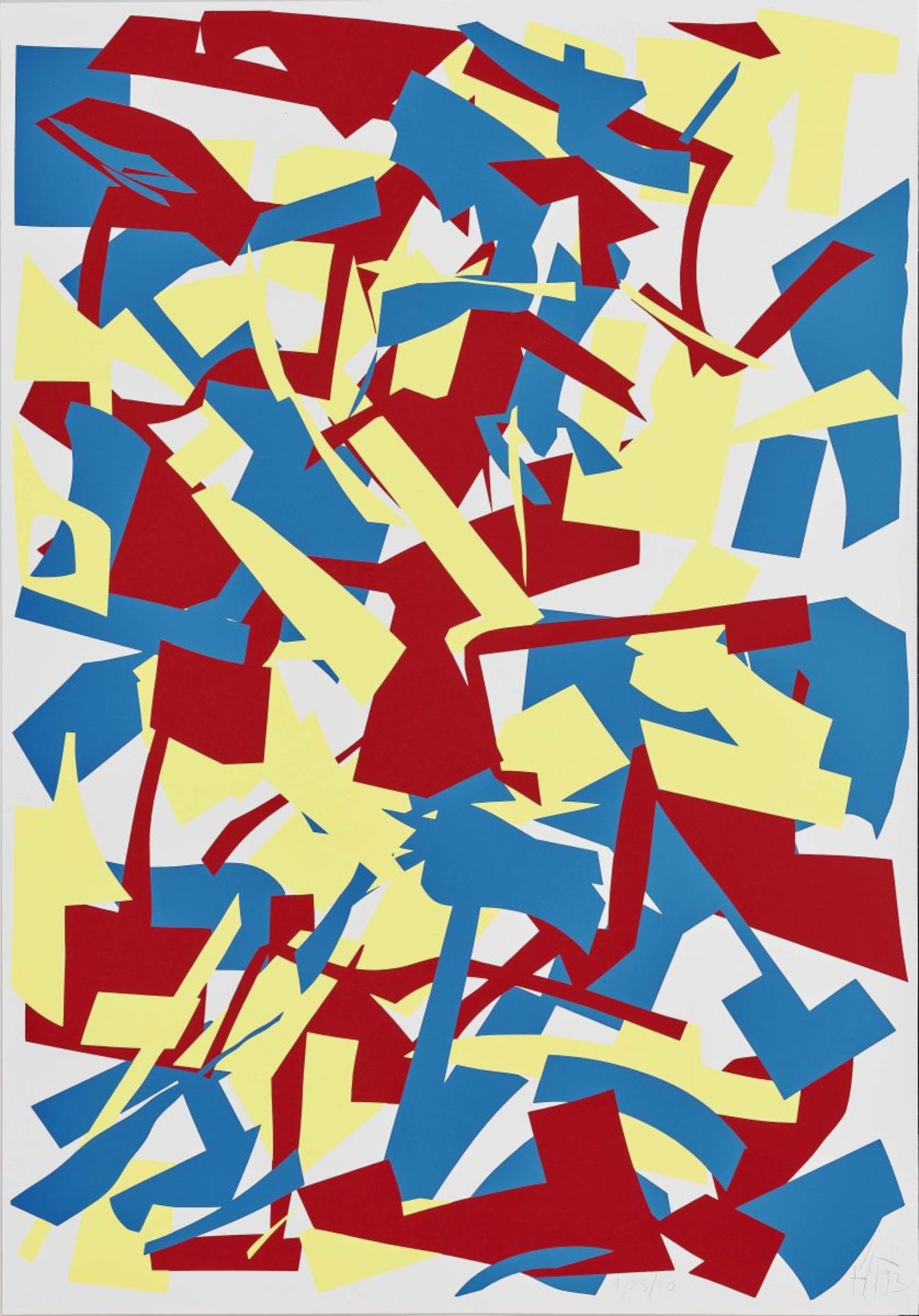 Knoebel, ImiRed-Yellow-Blue Knife Cuts. 1993 3 colour serigraphs on vellum cardboard 93 x 65 cm each - Bild 3 aus 3