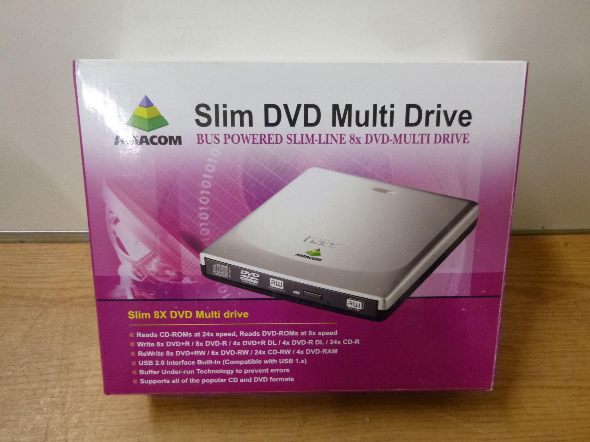 AMACOM SLIM DVD MULTI DRIVE DVDRW. NEW & BOXED. POWERED BY USB.