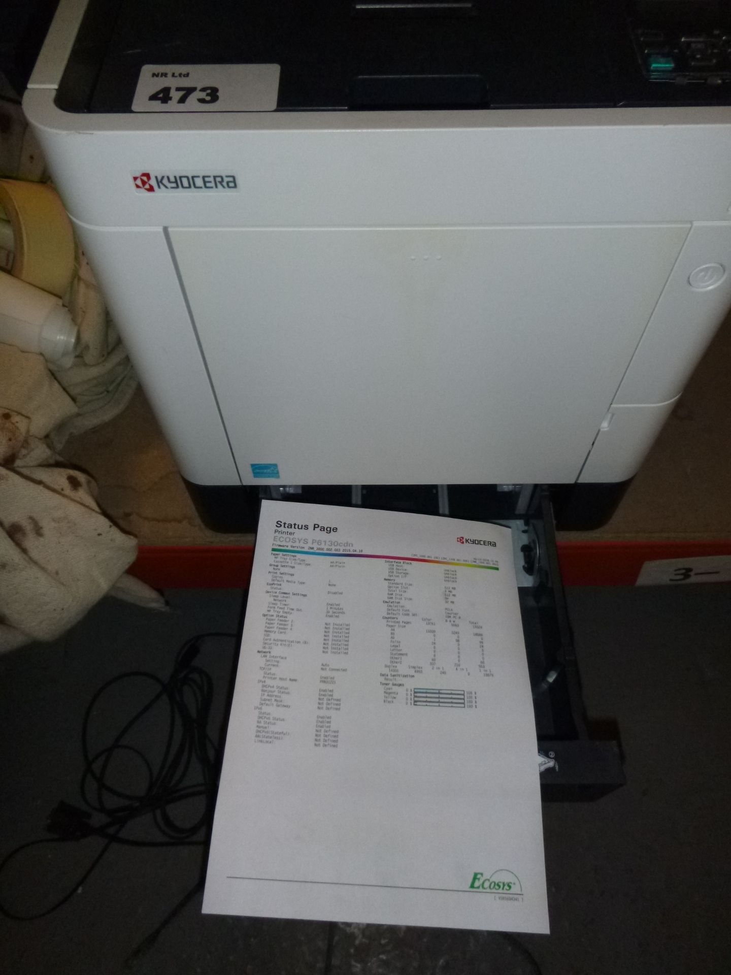 KYOCERA ECOSYS P6130CDN NETWORK COLOUR LASER PRINTER WITH TEST PRINT - Image 2 of 2