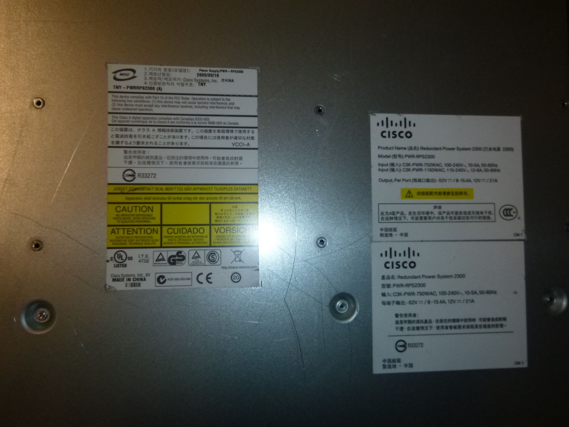 CISCO REDUNDANT POWER SYSTEM 2300. C3K-PWR-750WAC. PWR-RPS2300. C3K-PWR-7 - Image 3 of 3