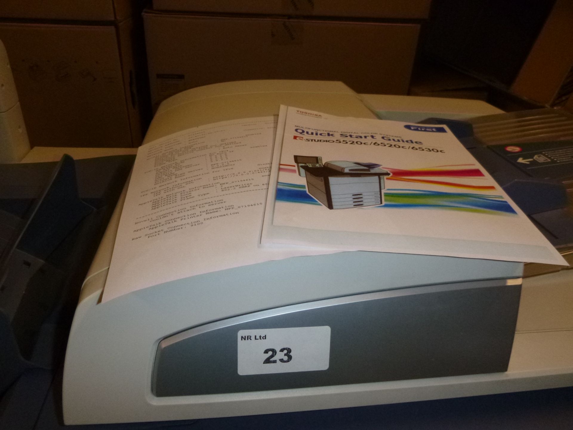 TOSHIBA Estudio 5520c MULTIFUNCTION PRINTER COPIER WITH STACKER,TEST PRINT & COPY. - Image 2 of 2