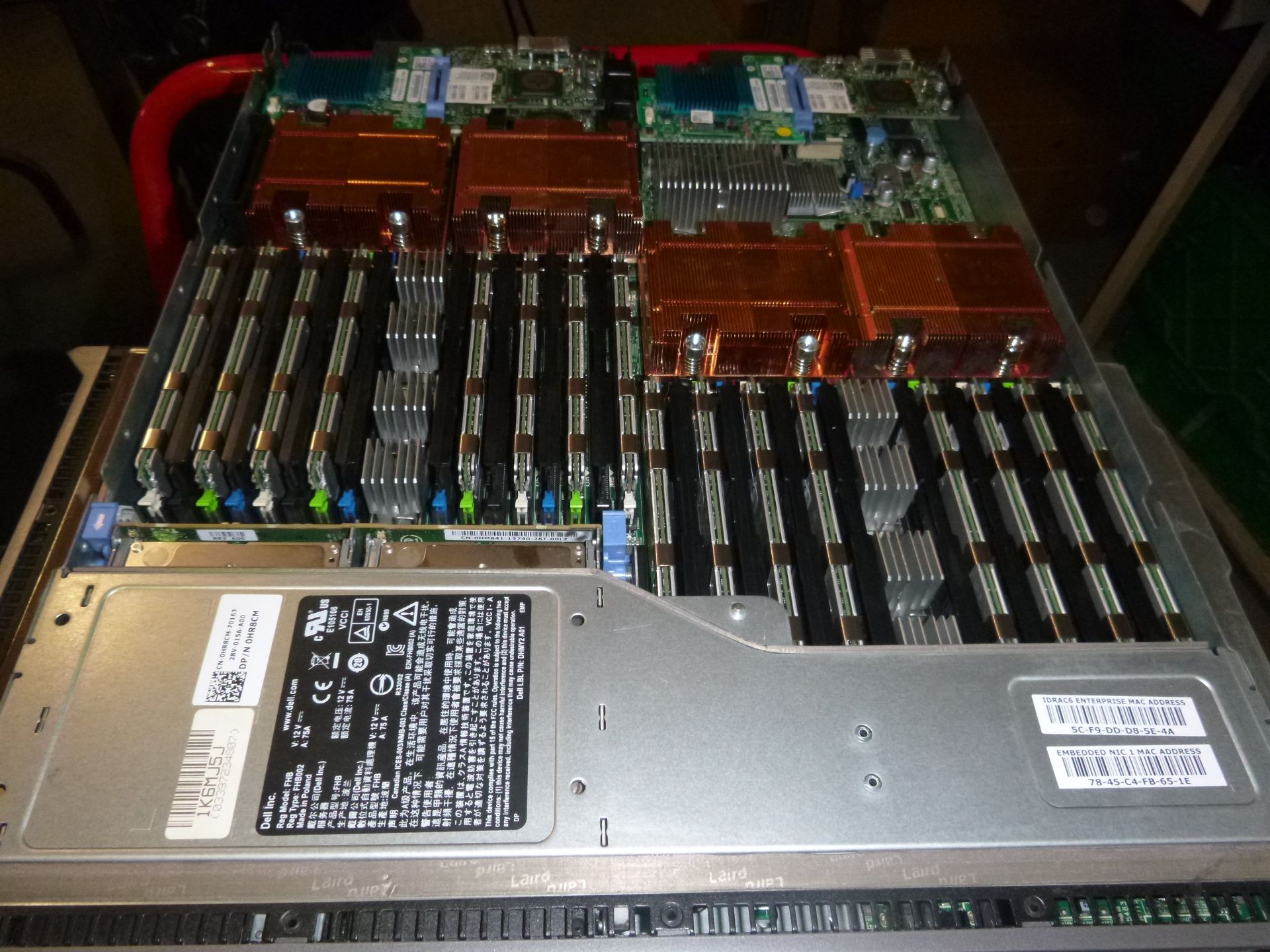 DELL POWEREDGE M910 BLADE SERVER. 4 X 8 CORE E7-4830 2.13GHZ PROCESSORS. 512GB DDR3 RAM (16 X 32GB - Image 2 of 2