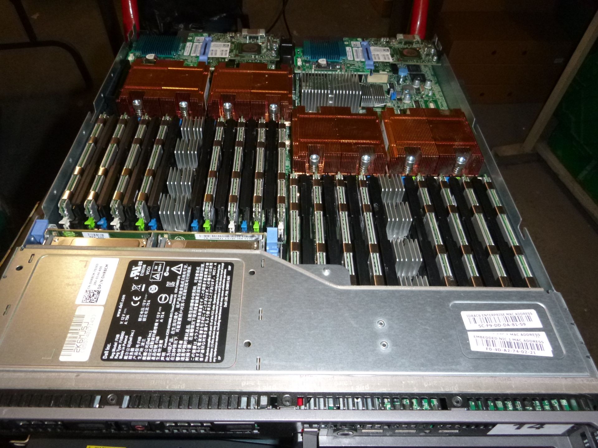 DELL POWEREDGE M910 BLADE SERVER. 4 X 8 CORE E7-4830 2.13GHZ PROCESSORS. 512GB DDR3 RAM (16 X 32GB - Image 2 of 2
