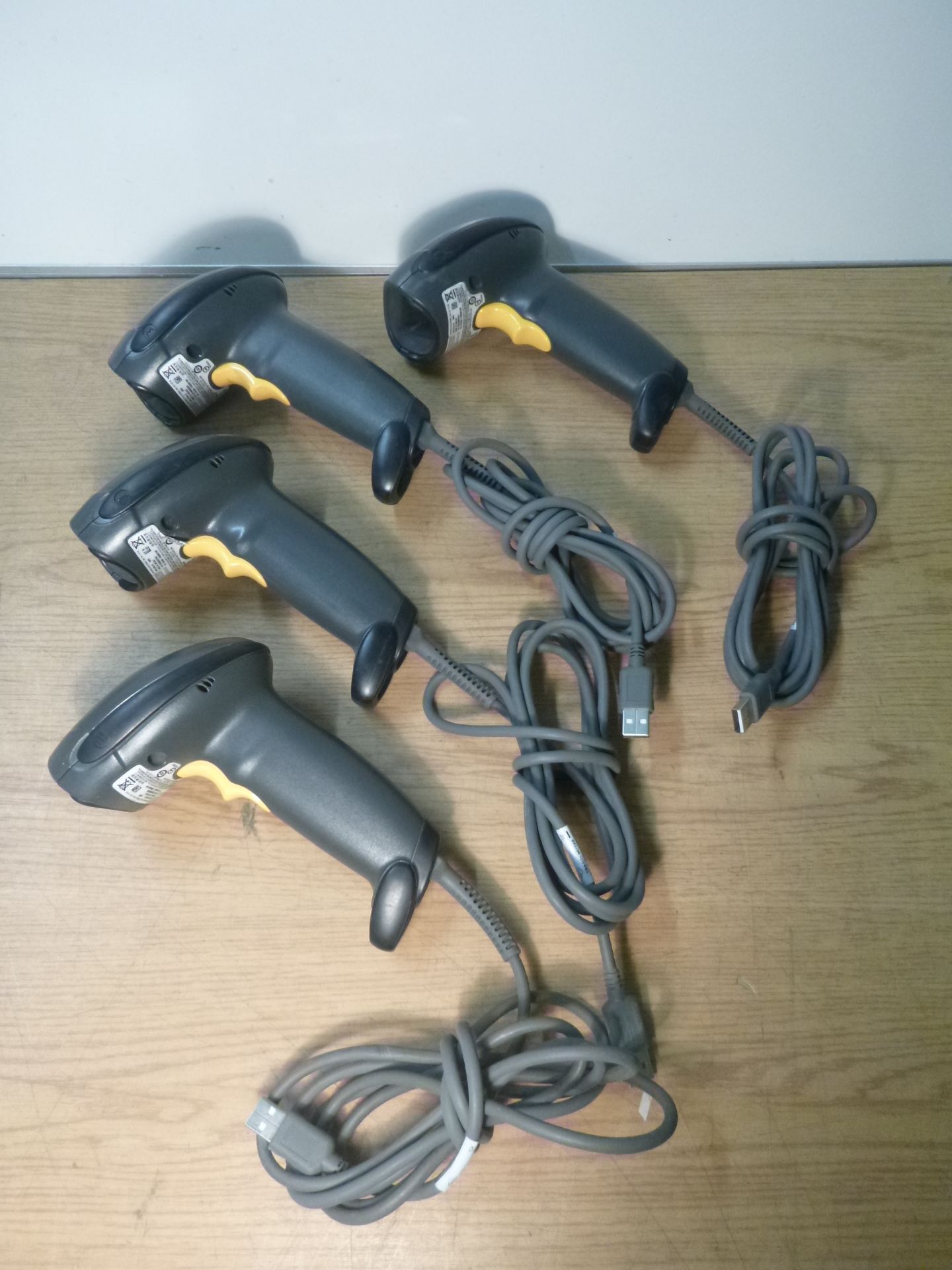 4 X MOTOROLA DS4208 USB HAND HELD BARCODE SCANNERS. TESTED, WORKING.