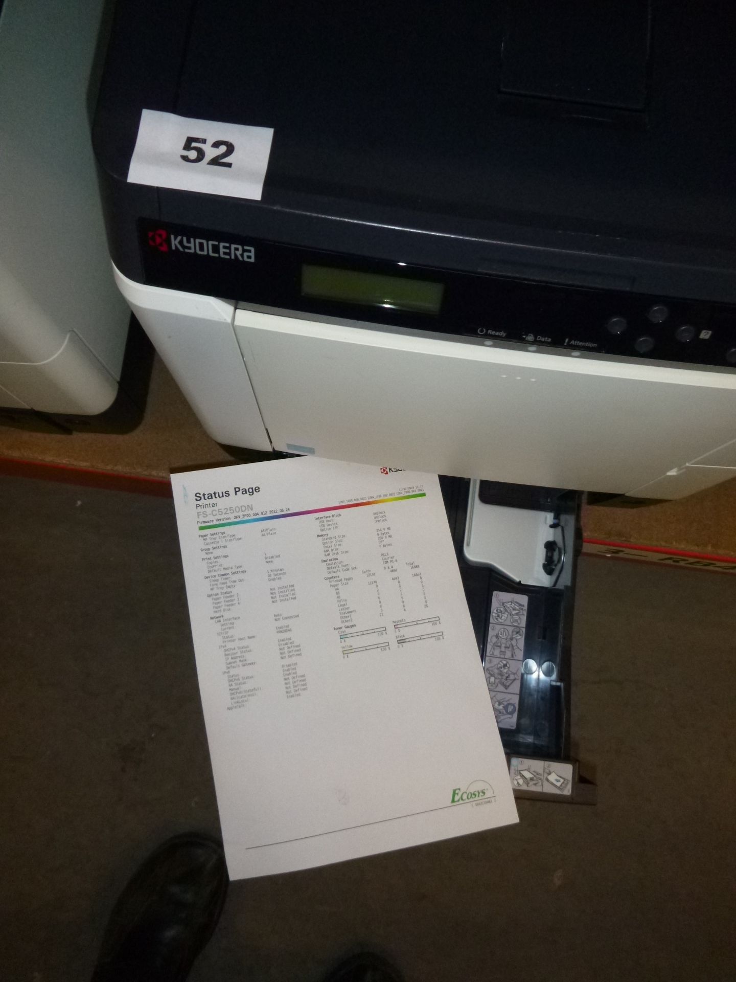 KYOCERA ECOSYS C5250DN NETWORK COLOUR LASER PRINTER. WITH TEST PRINT - Image 2 of 2