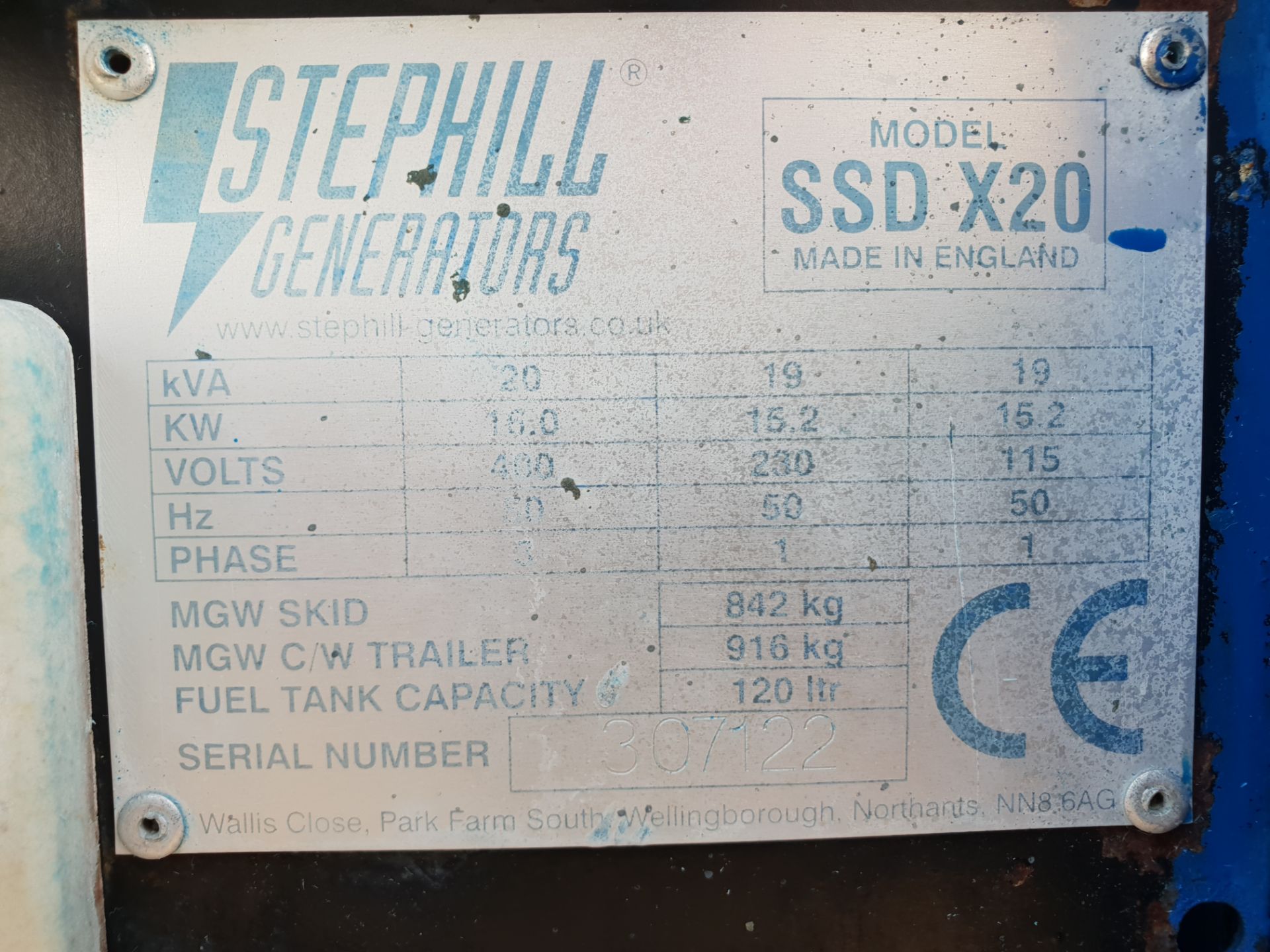 STEPHILL SSDX20 ROAD TOW DIESEL 20kva GENERATOR - Image 4 of 4
