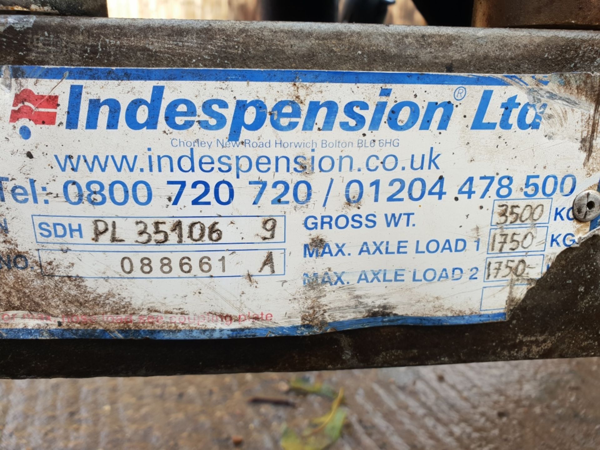 Indespension 3500kg 10x6 Plant Trailer - Image 4 of 4