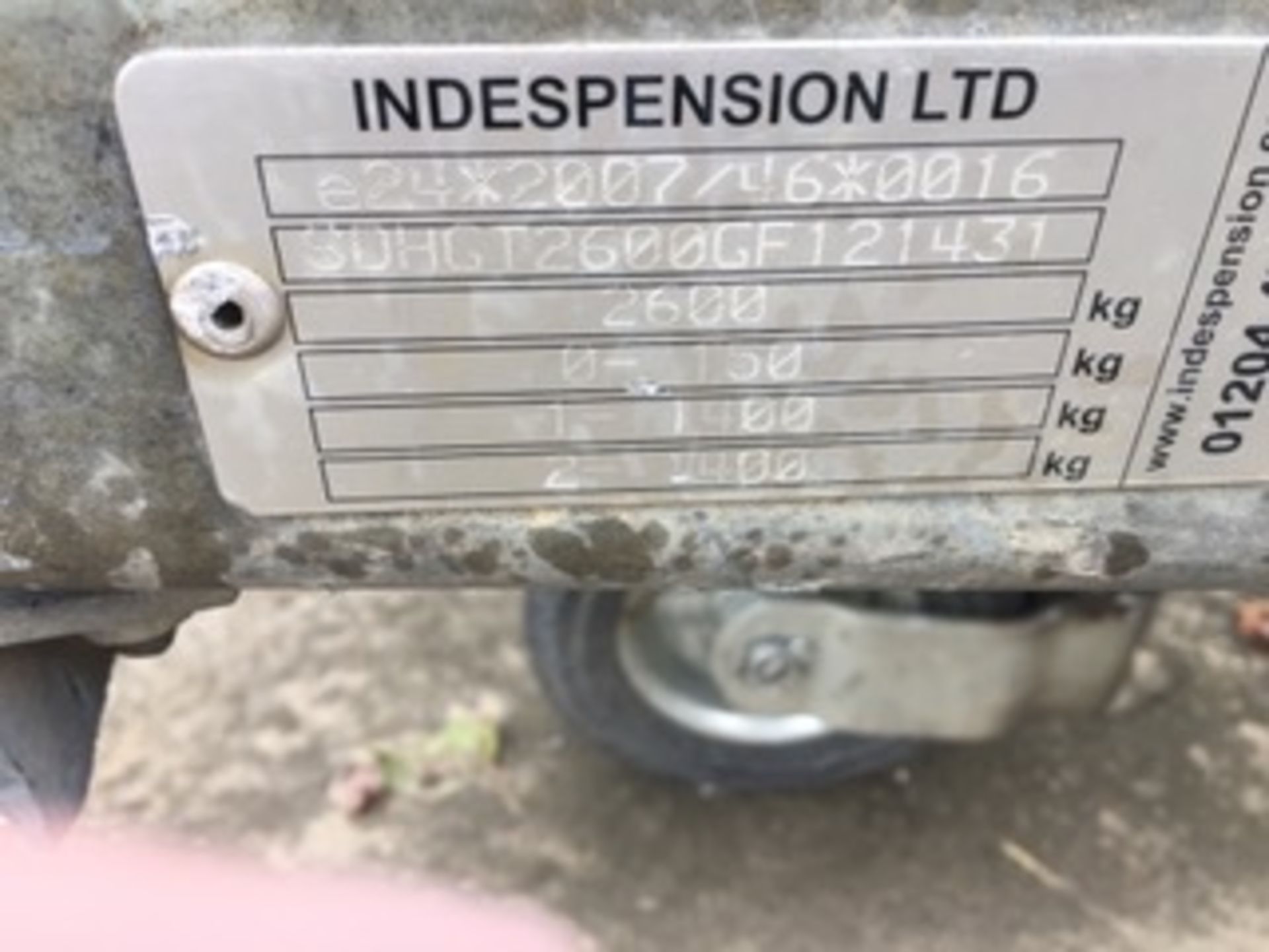 Indespension 2.6 tonne Trailer - Image 4 of 4