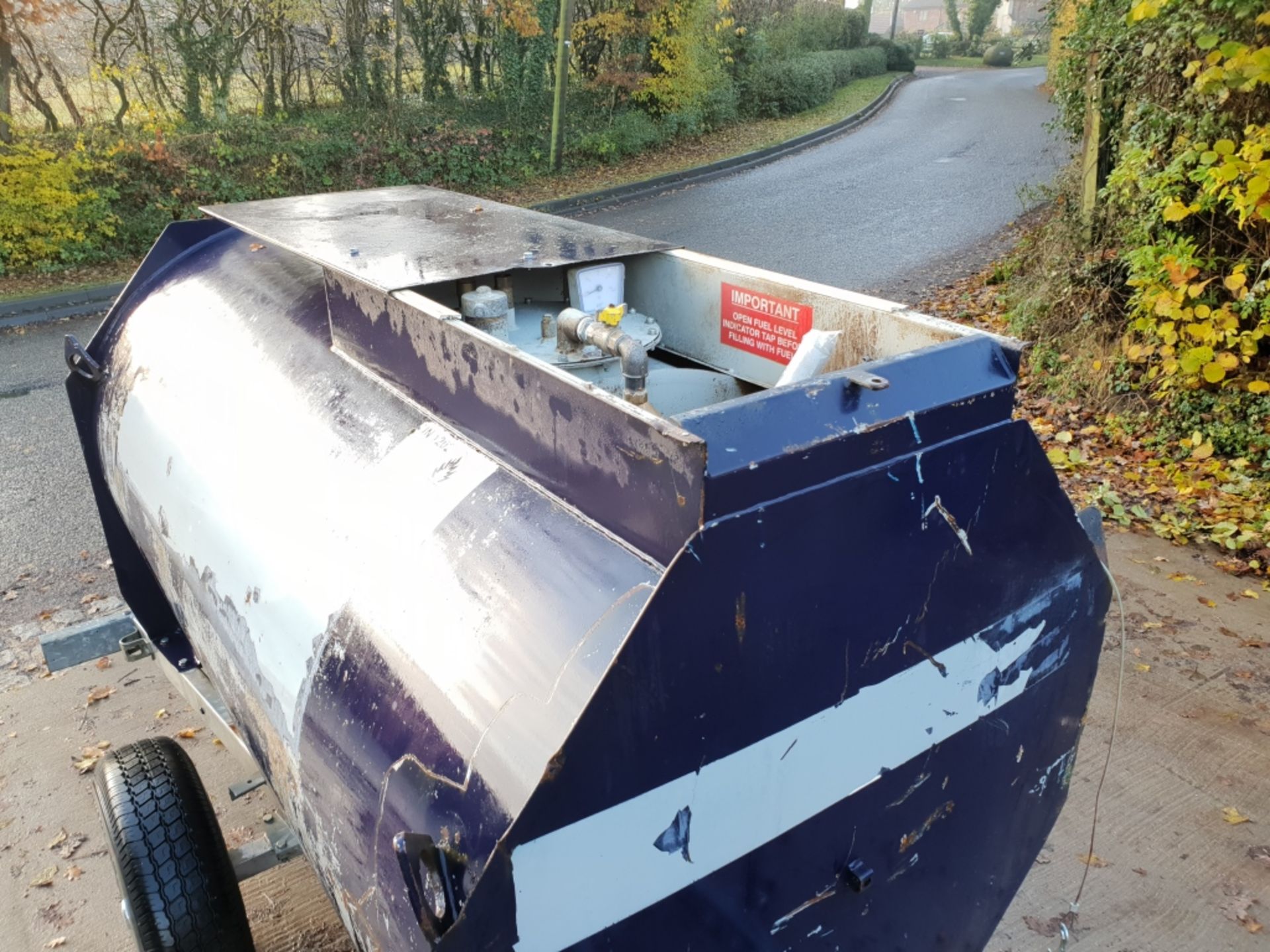 Main 1000 litre Bunded Site Tow Diesel Bowser - Image 7 of 9