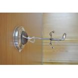 An antique sterling silver hat pin stand, with cen