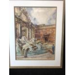 William McCulloch - Trevi Fountain, Rome watercolour on paper, titled, signed and dated 1970, 32 x