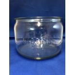 Vintage Finnish Kitchenailia - A glass mixing/storage bowl, drum form moulded with IHANNE over 3ltr,