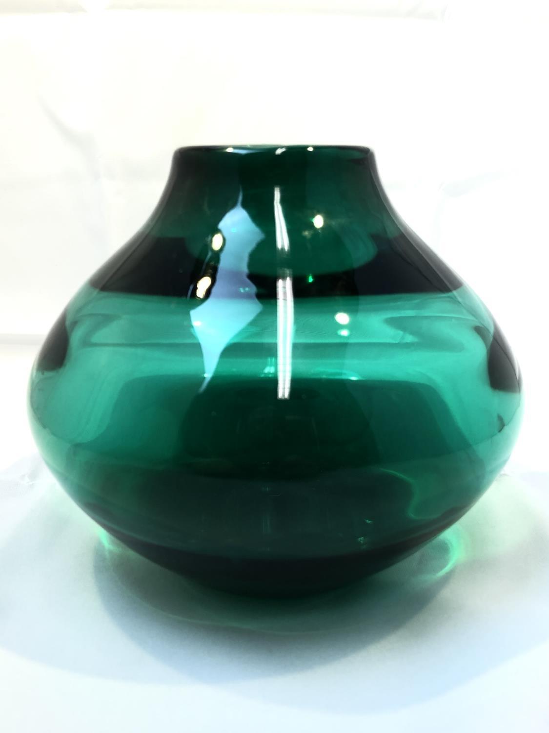 Geoffrey Baxter for Whitefriars - a 9493 arctic green glass vase with cut and polished neck, 24cm - Image 7 of 12