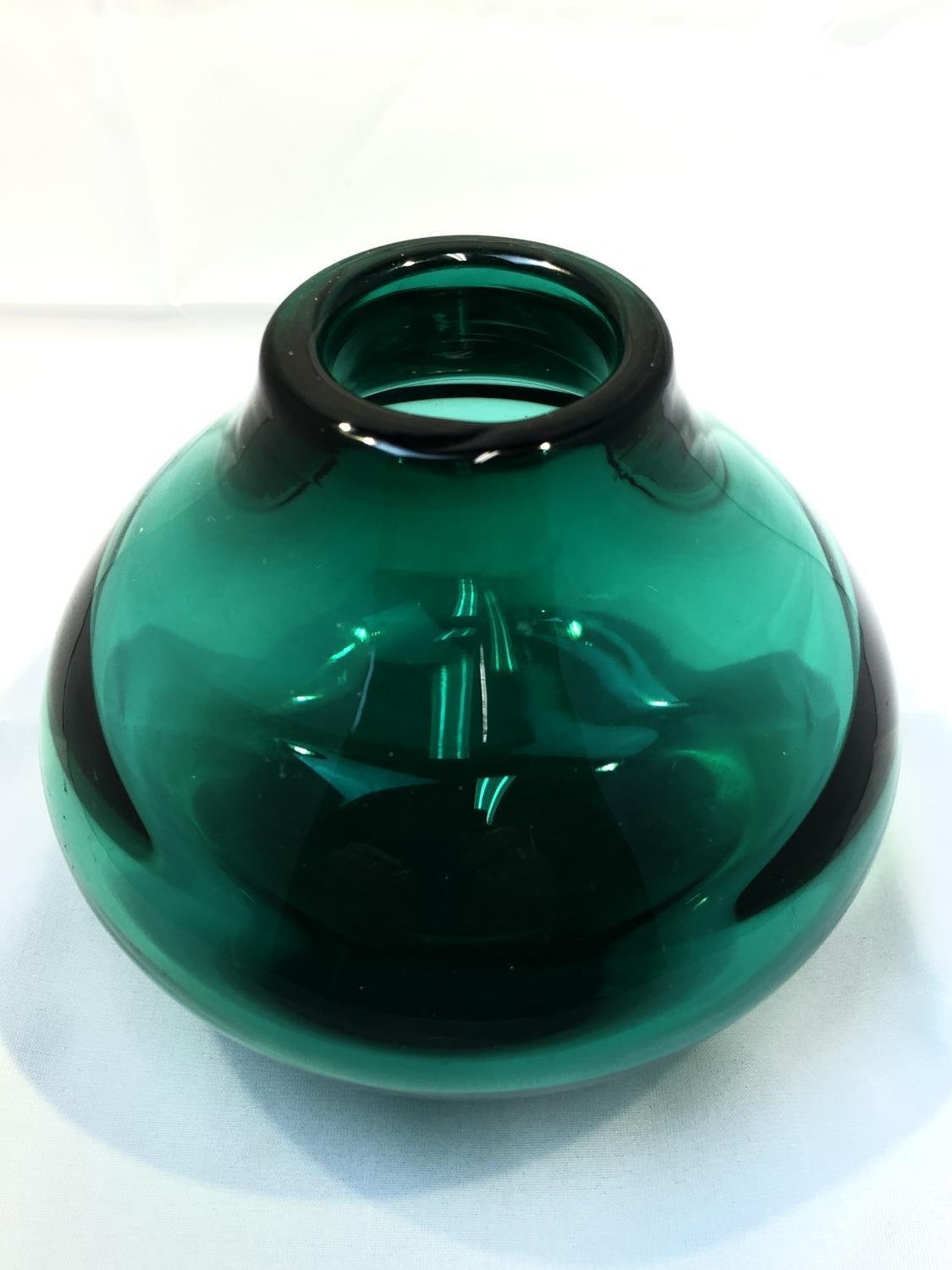 Geoffrey Baxter for Whitefriars - a 9493 arctic green glass vase with cut and polished neck, 24cm - Image 8 of 12