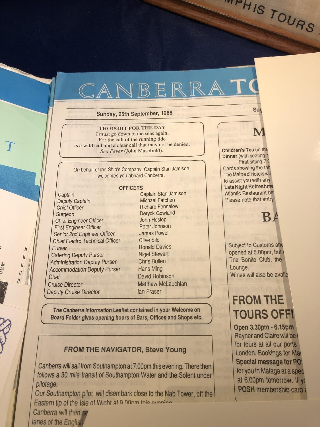 SS Canberra P&O Ocean Liner Interest - Ephemera including, Canberra Welcome aboard pack, cruise - Image 4 of 14