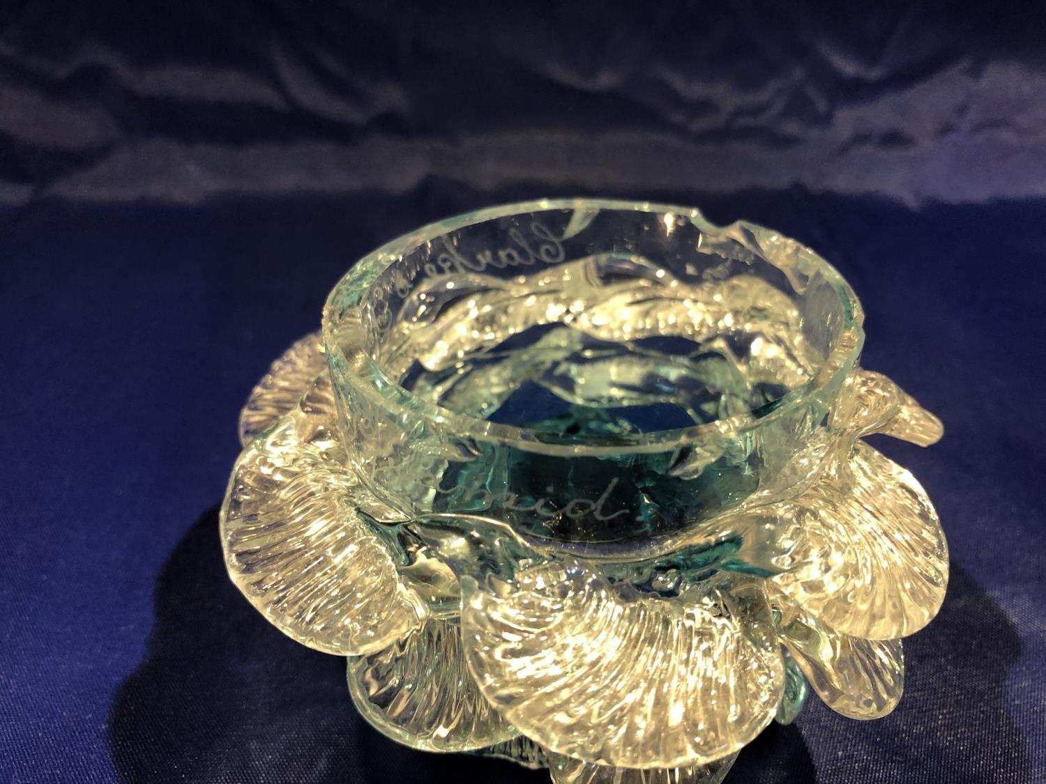 A Rare marked Clarke's Floral Fairy Pyramid Nightlight glass shade, the turquoise and colourless - Image 13 of 17