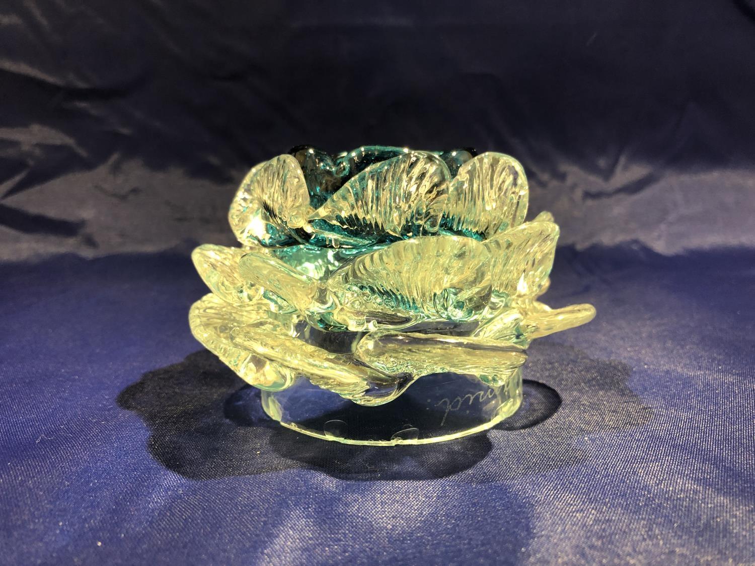 A Rare marked Clarke's Floral Fairy Pyramid Nightlight glass shade, the turquoise and colourless - Image 11 of 17