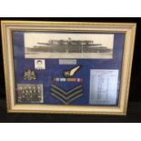 Second World War Royal Air Force Interest - A framed group of items relating to Warrant Officer V.C.