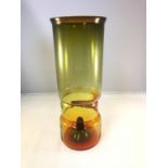 Pavel Hlava for Cesky Kristal - An Igel or Hedgehog glass vase, garnet, orange, amber graduated