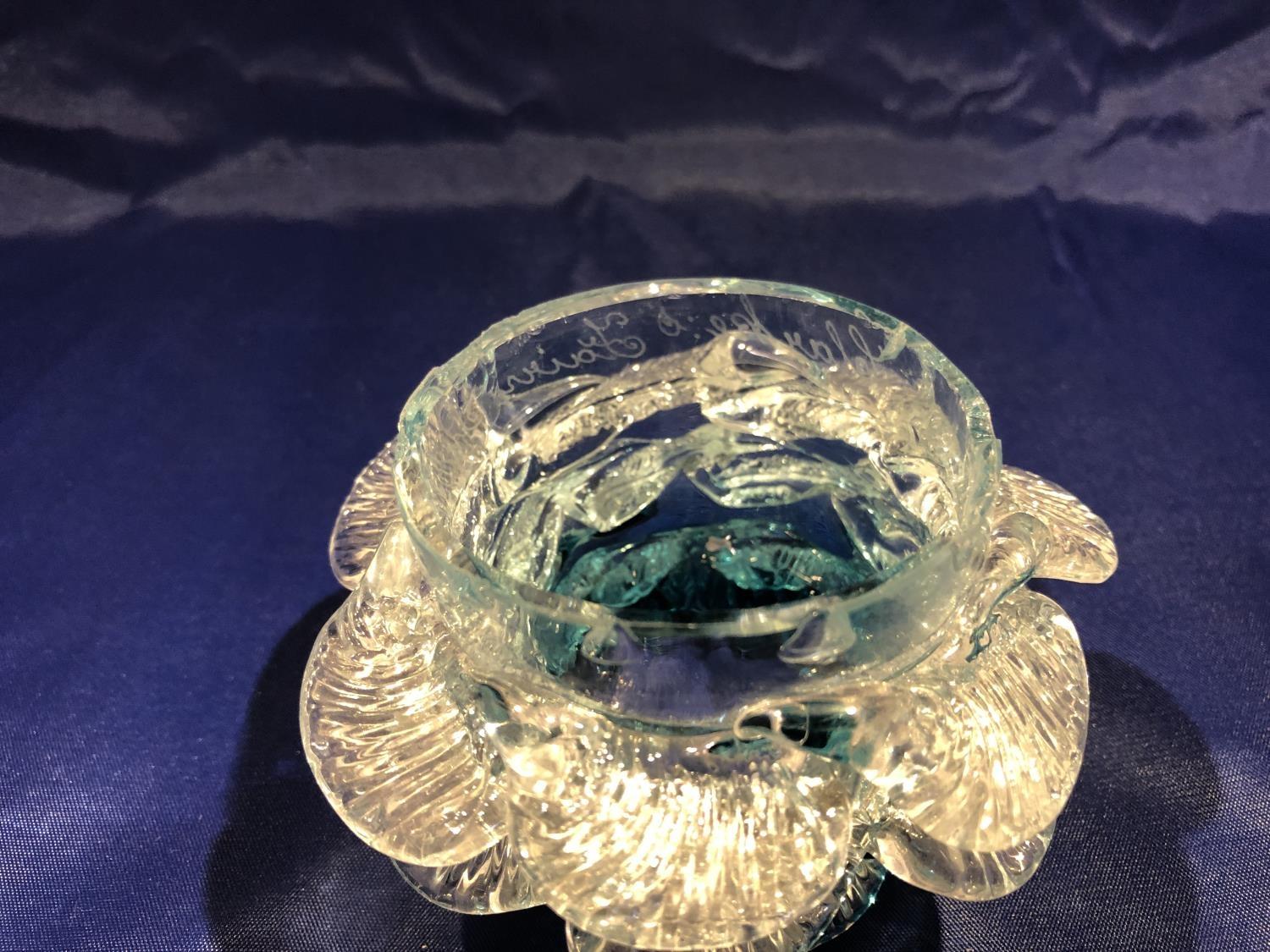 A Rare marked Clarke's Floral Fairy Pyramid Nightlight glass shade, the turquoise and colourless - Image 12 of 17