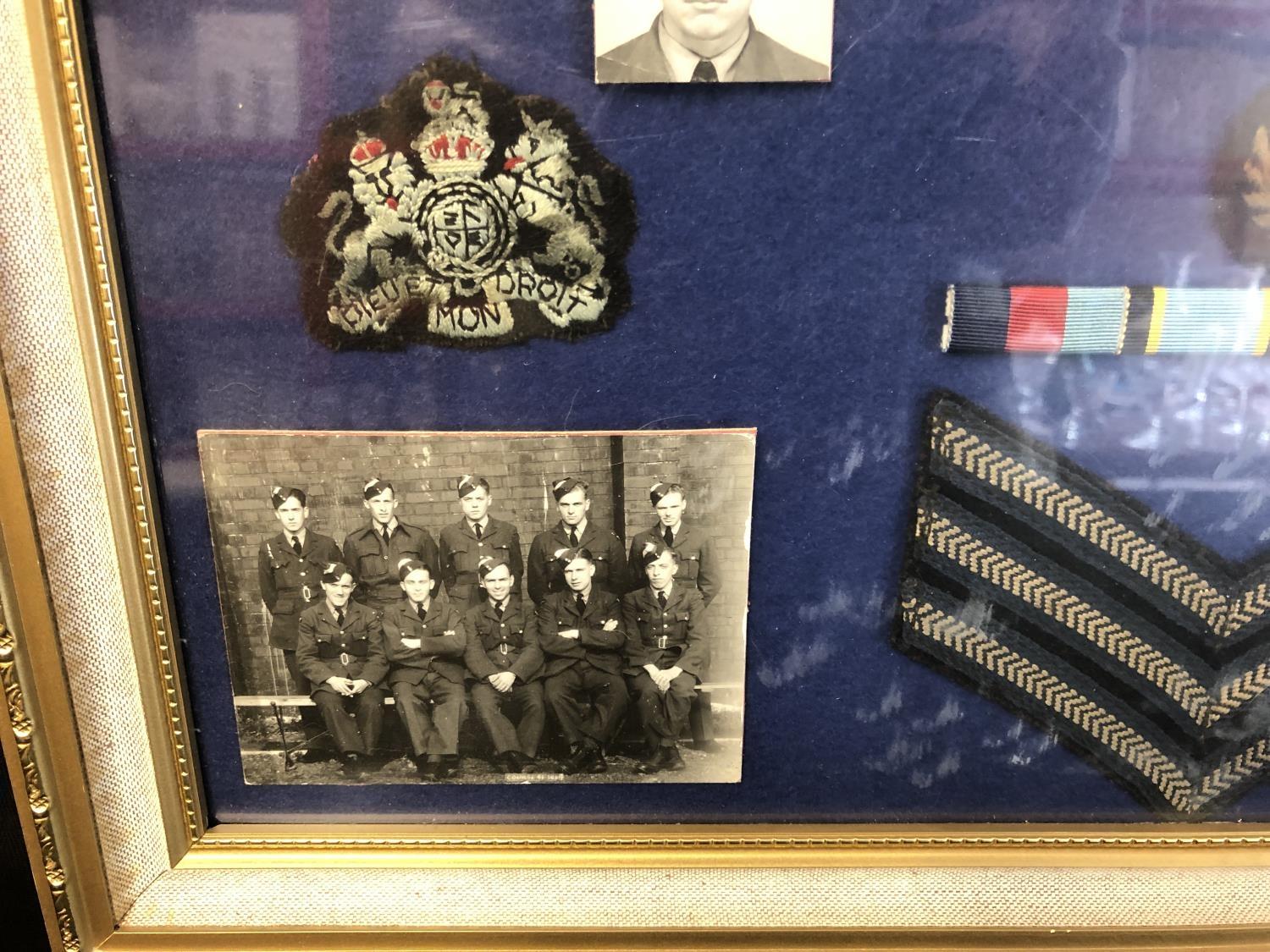 Second World War Royal Air Force Interest - A framed group of items relating to Warrant Officer V.C. - Image 3 of 6